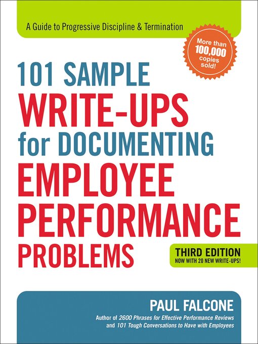 Title details for 101 Sample Write-Ups for Documenting Employee Performance Problems by Paul Falcone - Available